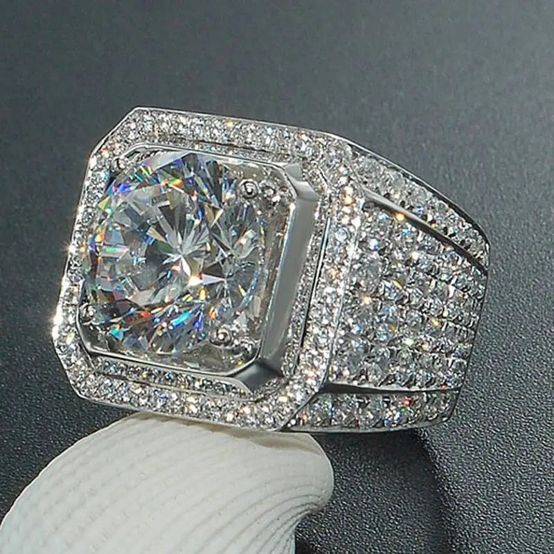 TY S925 Sterling Silver 14K Gold Male 1-3ct Lab Dia Moissanite Ring Sterling Sier Jewelry Party Wedding Band Rings For Men