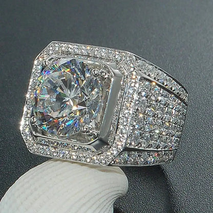 TY S925 Sterling Silver 14K Gold Male 1-3ct Lab Dia Moissanite Ring Sterling Sier Jewelry Party Wedding Band Rings For Men